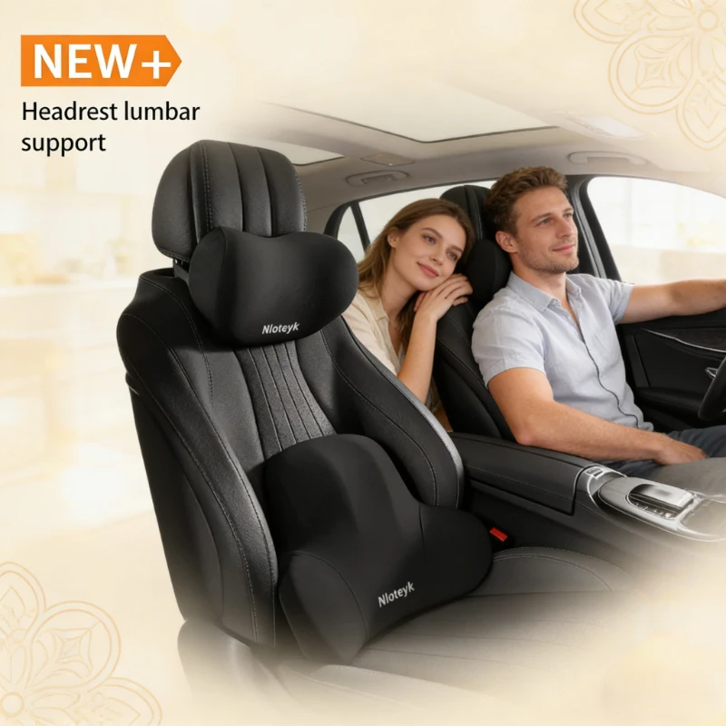 Neck Traction Pillow - Auto-Nackenkissen und Lendenwirbelstütze aus Memory-Schaum, Atmungsaktives
