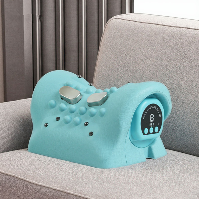 Neck Traction Pillow - Elektrisch Beheiztes EMS-Puls-Nackentraktionskissen mit Sechs Wärmestufen