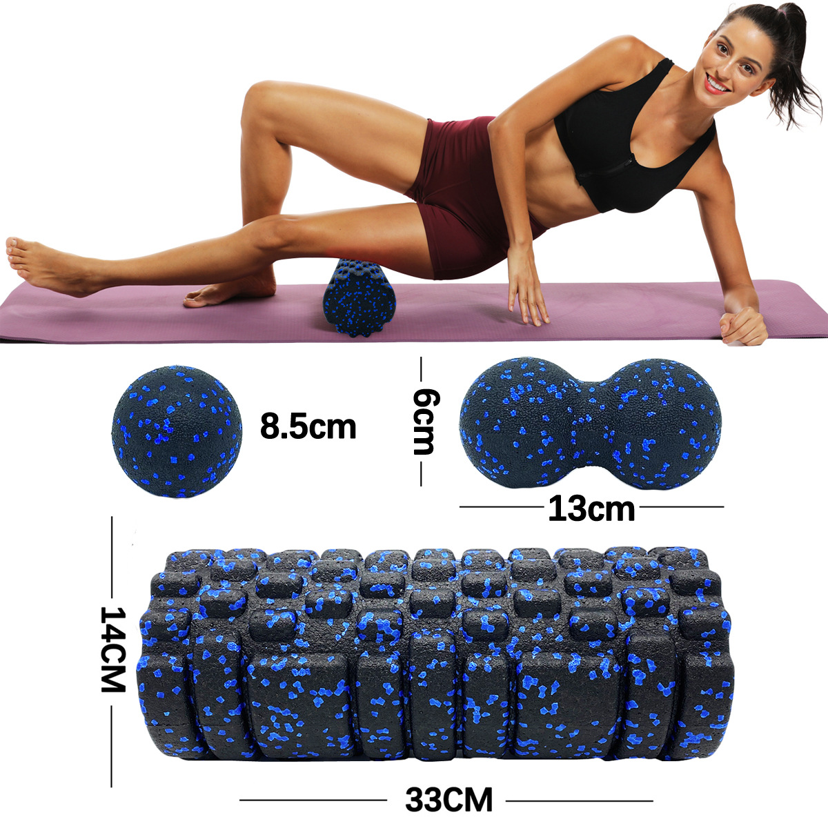 Foam Roller Trigger Point - 3Pcs Yoga Roller Massage Erdnuss Ball